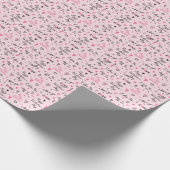 Papier Cadeau Saint-Valentin : Arrière - plan "Je t'aime". (Coin)
