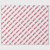 Papier Cadeau Saint-Valentin avec coeurs Amour  (Plat)