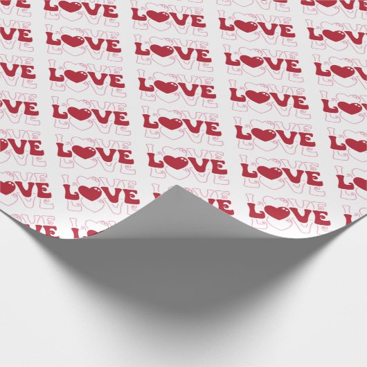 Papier Cadeau Saint-Valentin avec coeurs Amour  (Coin)