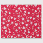 Papier Cadeau Saint-Valentin avec l'amour et les flèches (Plat)