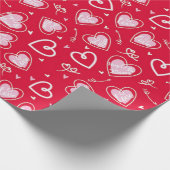 Papier Cadeau Saint-Valentin avec l'amour et les flèches (Coin)