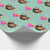 Papier Cadeau Saint Valentin avec oiseau canari (Coin)