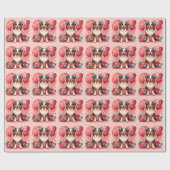 Papier Cadeau Saint-Valentin - Berger australien 2 - (Plat)