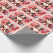 Papier Cadeau Saint-Valentin - Berger australien 2 - (Coin)