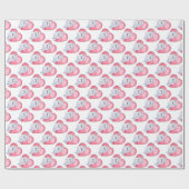 Papier Cadeau Saint-Valentin blanche de Pomeranian (Plat)