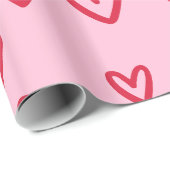 Papier Cadeau Saint Valentin Cadeaux Amour Coeurs rouges (Coin rond)