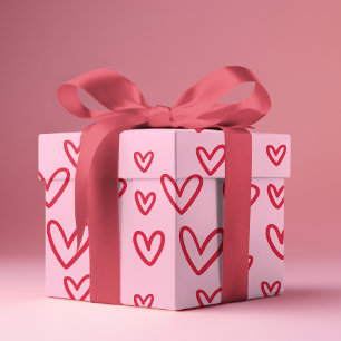 Papier Cadeau Saint Valentin Cadeaux Amour Coeurs rouges