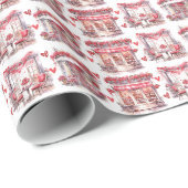 Papier Cadeau Saint Valentin Caffe romantique (Coin rond)