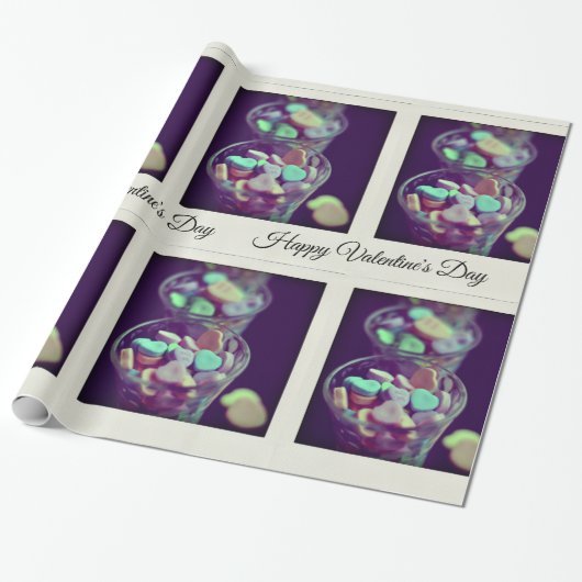 Papier Cadeau Saint Valentin Candy Hearts Film instantané (Déroulé)