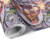 Papier Cadeau Saint-Valentin Chien Vizsla (Coin rond)