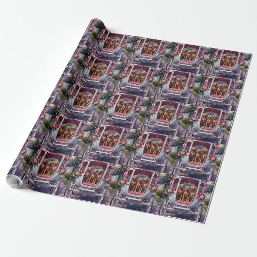 Papier Cadeau Saint-Valentin Chien Weimaraner (Déroulé)