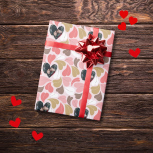 Papier Cadeau Saint Valentin coeur amour avec motif photo person