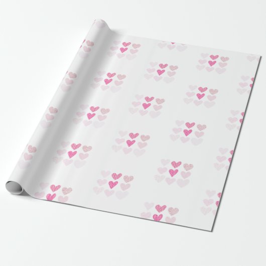 Papier Cadeau Saint Valentin, coeur doux (Déroulé)