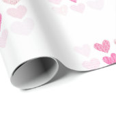 Papier Cadeau Saint Valentin, coeur doux (Coin rond)