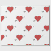 Papier Cadeau Saint-Valentin, coeur doux envelopper papier (Plat)