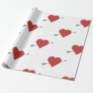 Papier Cadeau Saint-Valentin, coeur doux envelopper papier