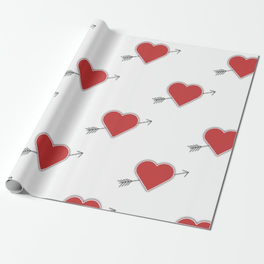 Papier Cadeau Saint-Valentin, coeur doux envelopper papier (Déroulé)