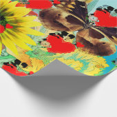 Papier Cadeau Saint Valentin COEUR ET FLEURS papier enveloppant (Coin)