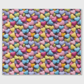 Papier Cadeau Saint Valentin Coeurs bonbons (Plat)