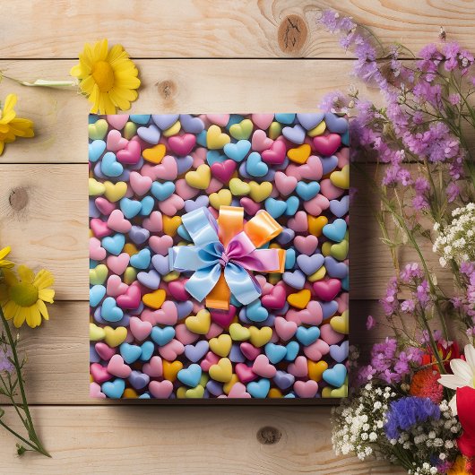 Papier Cadeau Saint Valentin Coeurs bonbons