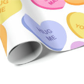 Papier Cadeau Saint-Valentin Coeurs bonbons Envelopper le papier (Coin rond)