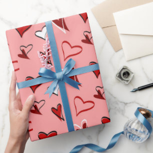 Papier Cadeau Saint Valentin Coeurs d'amour
