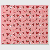 Papier Cadeau Saint Valentin Coeurs d'amour (Plat)