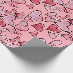 Papier Cadeau Saint Valentin Coeurs d'amour