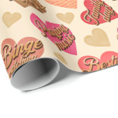 Papier Cadeau Saint-Valentin, Coeurs et mots, Saint Valentin (Coin rond)