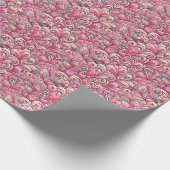 Papier Cadeau Saint-Valentin Coeurs et perles roses (Coin)