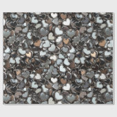 Papier Cadeau Saint Valentin Coeurs métalliques (Plat)