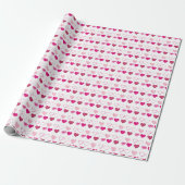 Papier Cadeau Saint-Valentin coeurs roses (Déroulé)