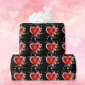 Papier Cadeau Saint Valentin Coeurs Roses Ajouter des noms
