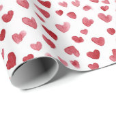 Papier Cadeau Saint-Valentin Cœurs Rouges (Coin rond)