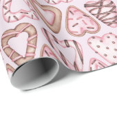 Papier Cadeau Saint Valentin Cookie motif d'aquarelle (Coin rond)