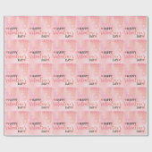 Papier Cadeau Saint-Valentin cool tendance rose (Plat)
