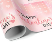 Papier Cadeau Saint-Valentin cool tendance rose (Coin rond)