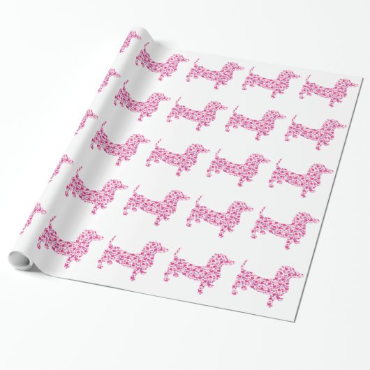 Papier Cadeau Saint Valentin Dachshund (Déroulé)