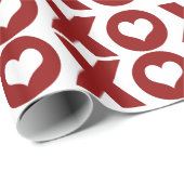 Papier Cadeau Saint-Valentin d'amour de XOXO (Coin rond)