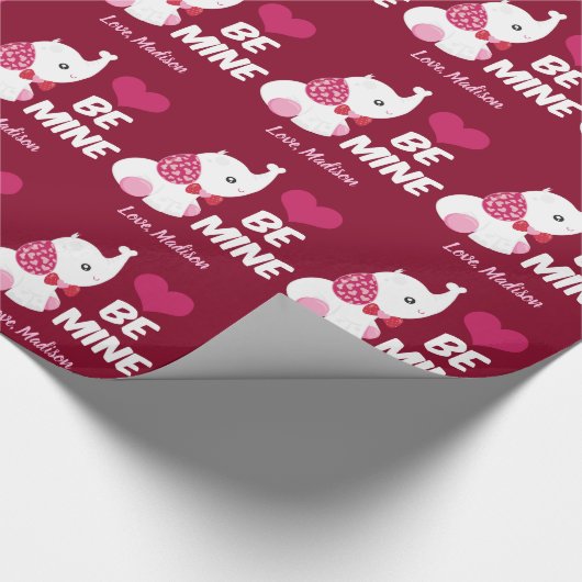 Papier Cadeau Saint Valentin Eléphant Be Mine (Coin)