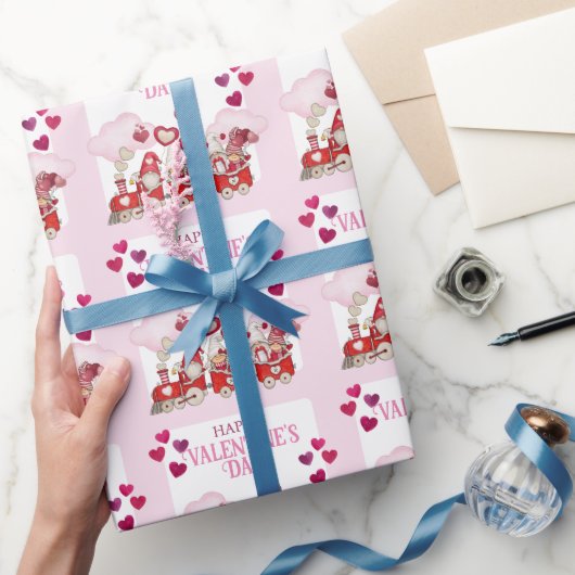 Papier Cadeau Saint-Valentin en train (Cadeaux)