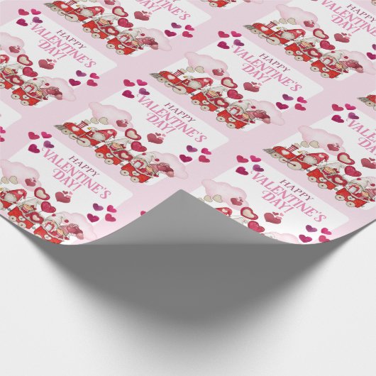 Papier Cadeau Saint-Valentin en train (Coin)