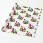 Papier Cadeau Saint-Valentin Enveloppement papier Coeurs de ping (Déroulé)