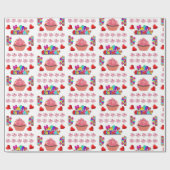 Papier Cadeau Saint Valentin Envelopper le papier Joyeux anniver (Plat)