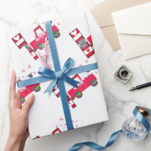 Papier Cadeau Saint-Valentin Envelopper le papier mouton