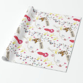 Papier Cadeau Saint-Valentin Envelopper le papier singe Bananes (Déroulé)