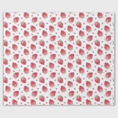 Papier Cadeau Saint-Valentin fraise (Plat)