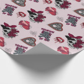 Papier Cadeau Saint Valentin gothique Goth rose (Coin)