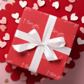 Papier Cadeau Saint Valentin Je t'aime Script