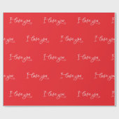 Papier Cadeau Saint Valentin Je t'aime Script (Plat)